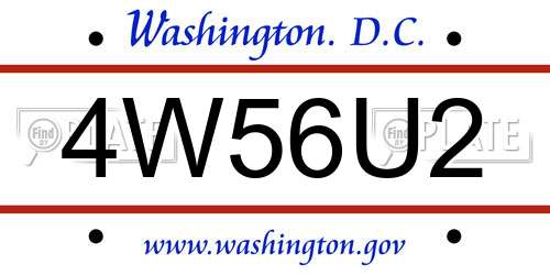 4W56U2 District Of Columbia License Plate