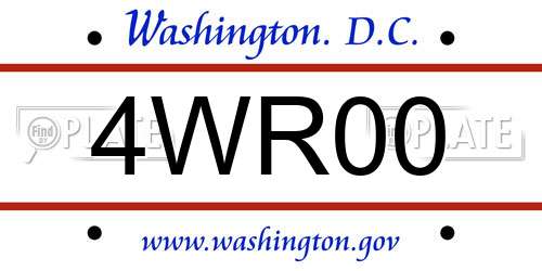 4WR00 District Of Columbia License Plate
