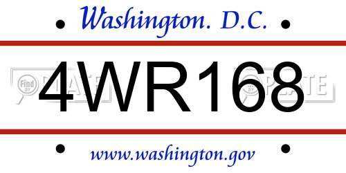 4WR168 District Of Columbia License Plate