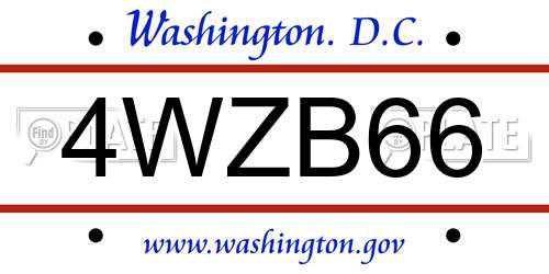 4WZB66 District Of Columbia License Plate