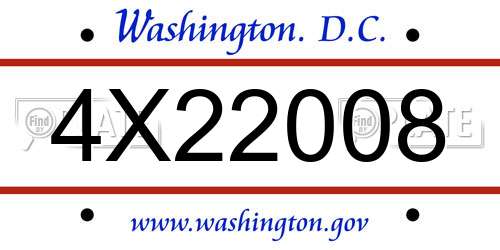 4X22008 District Of Columbia License Plate