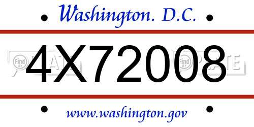 4X72008 District Of Columbia License Plate