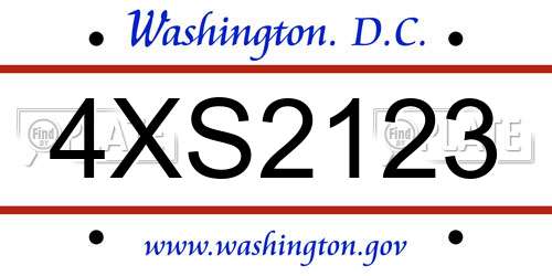 4XS2123 District Of Columbia License Plate