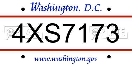 4XS7173 District Of Columbia License Plate