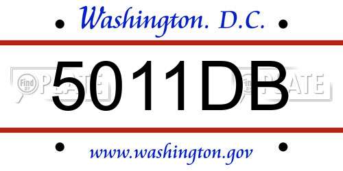 5011DB District Of Columbia License Plate