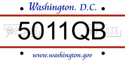 5011QB District Of Columbia License Plate