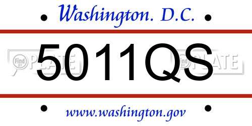 5011QS District Of Columbia License Plate