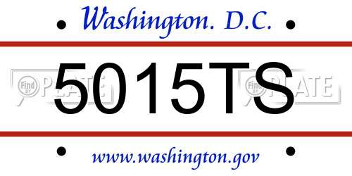 5015TS District Of Columbia License Plate