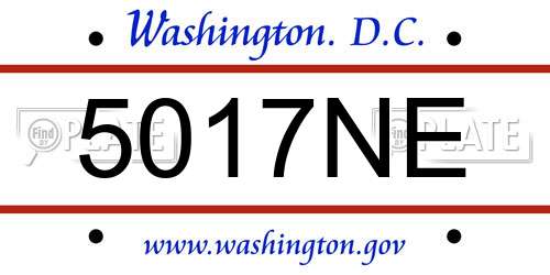 5017NE District Of Columbia License Plate