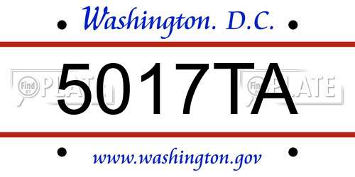 5017TA District Of Columbia License Plate