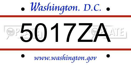 5017ZA District Of Columbia License Plate