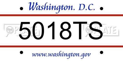5018TS District Of Columbia License Plate