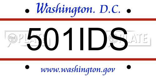 501IDS District Of Columbia License Plate