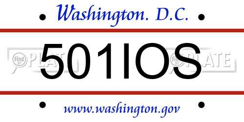 501IOS District Of Columbia License Plate