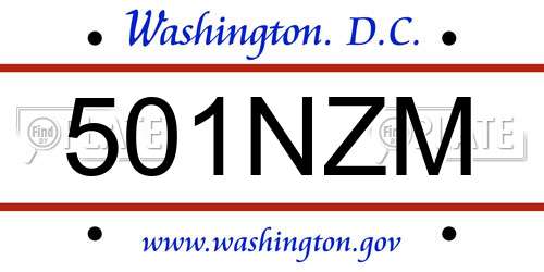 501NZM District Of Columbia License Plate