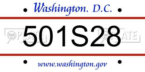501S28 District Of Columbia License Plate