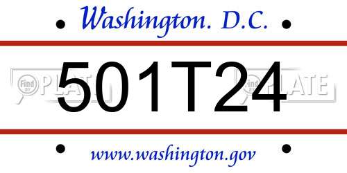 501T24 District Of Columbia License Plate