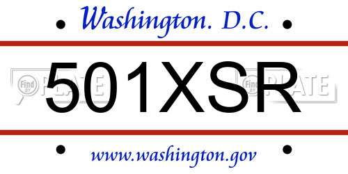501XSR District Of Columbia License Plate