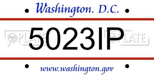 5023IP District Of Columbia License Plate