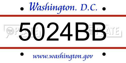 5024BB District Of Columbia License Plate