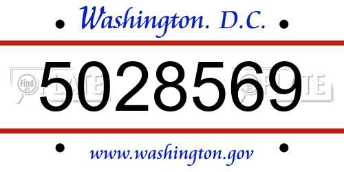 5028569 District Of Columbia License Plate