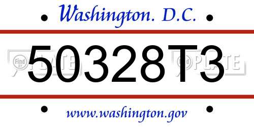 50328T3 District Of Columbia License Plate