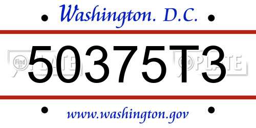 50375T3 District Of Columbia License Plate