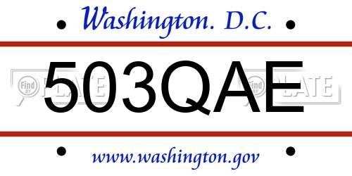 503QAE District Of Columbia License Plate