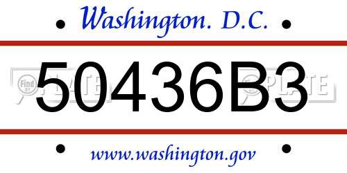 50436B3 District Of Columbia License Plate