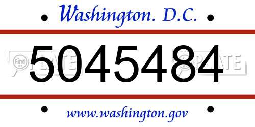 5045484 District Of Columbia License Plate