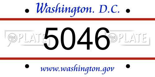 5046 District Of Columbia License Plate