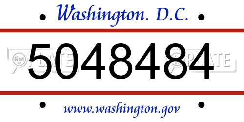 5048484 District Of Columbia License Plate