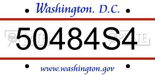 50484S4 District Of Columbia License Plate