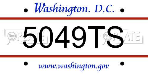 5049TS District Of Columbia License Plate