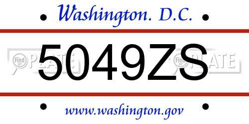 5049ZS District Of Columbia License Plate