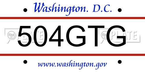 504GTG District Of Columbia License Plate