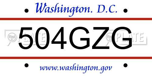 504GZG District Of Columbia License Plate