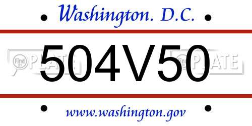 504V50 District Of Columbia License Plate