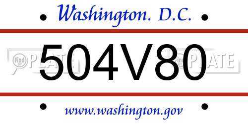 504V80 District Of Columbia License Plate