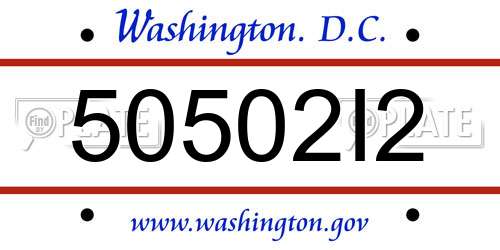 50502I2 District Of Columbia License Plate