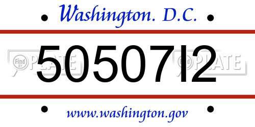 50507I2 District Of Columbia License Plate