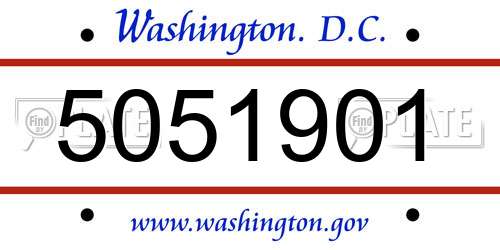 5051901 District Of Columbia License Plate
