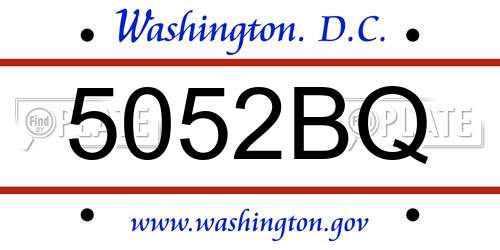 5052BQ District Of Columbia License Plate