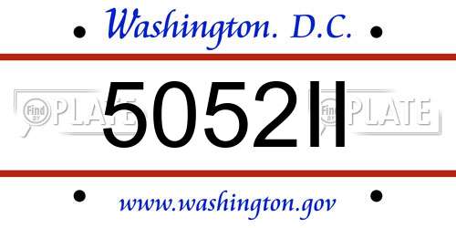 5052II District Of Columbia License Plate