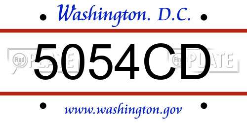 5054CD District Of Columbia License Plate