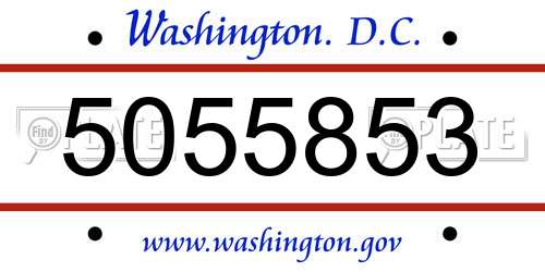 5055853 District Of Columbia License Plate