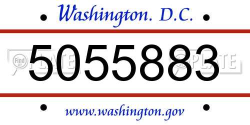 5055883 District Of Columbia License Plate
