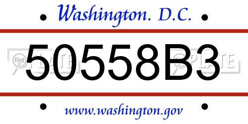 50558B3 District Of Columbia License Plate