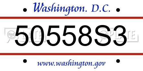 50558S3 District Of Columbia License Plate