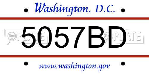 5057BD District Of Columbia License Plate